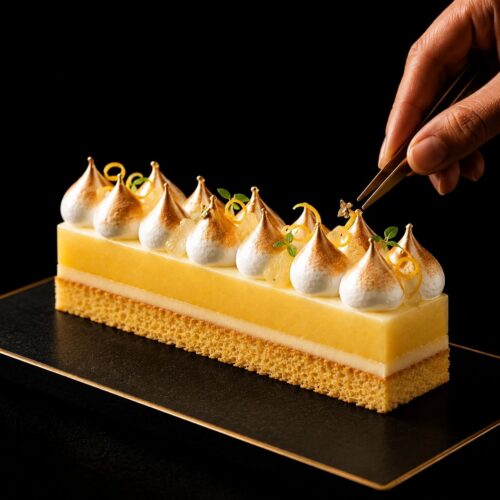 Entremet de limón elaborado en Aromas Tenerife La Laguna